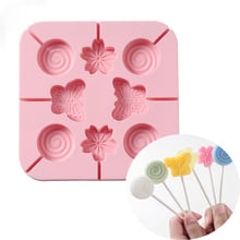 Forma de silicone em formato de flor de pirulito, forma de borboleta, chocolate, bolo, gelatina, sabonete, diy, bandeja de gelo, ferramentas de decoração do bolo 2024 - compre barato