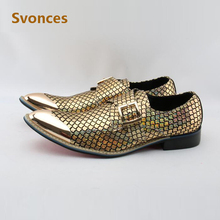 Fashion Men Casual Shoes Gold Silver Metal Designer Laofers Casual Flats Brand Shoes Men Buckle Zapatillas Plus Size46 Customize 2024 - buy cheap