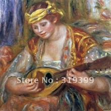 Oil Painting Reproduction on linen canvas,woman with a mandolin by pierre auguste renoir, Free Shipping,handmade 2024 - buy cheap