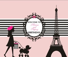 Custom Paris Themed  Eiffel Tower Girl backdrops polyester or Vinyl cloth High quality Computer print birthday  background 2024 - buy cheap