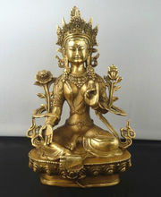 Изысканный Тибетский буддизм, латунь, Зеленая Тара, Бог, облысение, Кван-инь, скульптура Будды, статуя 2024 - купить недорого