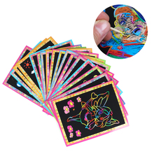 10pcs/lot Child Kids Magic Scratch Art Doodle Pad Painting Cards Toys Early Educational Learning Drawing Toys 2024 - купить недорого