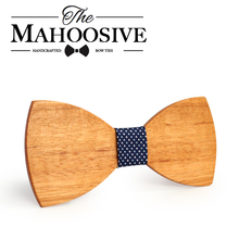 Mahoosive Wood Neck tie Wooden Butterfly Gravata Wedding Bow Tie For Men's Suit Shirt Necktie Jewerly Accessory 2024 - buy cheap