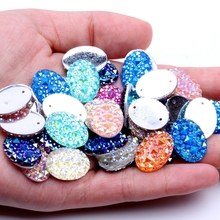 40pcs 13x18mm AB Colors Resin Flatback Rhinestone With 2 Holes DIY Scrapbooking Crafts Jewelry Garment Phone Case Accessories 2024 - buy cheap