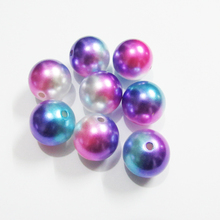 Cuentas de perlas de imitación acrílicas para niños, 20mm/12mm/10mm/8mm/6mm, color rosa cálido/azul/púrpura, confeti, joyería gruesa 2024 - compra barato