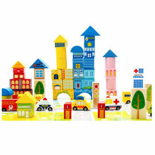 Escena de tráfico de ciudad para niños, 62 Uds., imágenes de dibujos animados, bloques de construcción de madera, regalo de cumpleaños y Navidad 2024 - compra barato