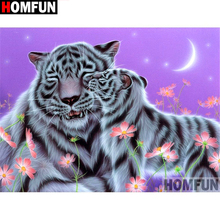 HOMFUN Full Square/Round Drill 5D DIY Diamond Painting "Flower tiger" 3D Diamond Embroidery Cross Stitch Home Decor A19291 2024 - buy cheap