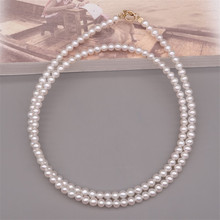 Eterna boda regalo de las mujeres de Plata de Ley 925 real La genuino natural círculo de luz muy brillante collar con perla pequeña 2- 2024 - compra barato