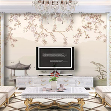 Papel de parede personalizado 3d, flores e pássaros, pintura de paisagem chinesa, papel de parede para sala de estar, quarto, restaurante 2024 - compre barato