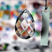 Lâmpada de vidro transparente com pingente de gotas penduradas, candelabro de grade, peças de prismas, 38mm, 1 peça 2024 - compre barato