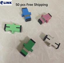 50pcs fiber optic SC adapter SM MM Simplex OM3 OM4 APC green aqua fibre optical coupler connector two part welded 2024 - buy cheap