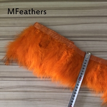 10 metros de 6-8 pulgadas (15-20 cm) falda de ajuste de flecos de plumas de pavo marabú de naranja teñida para decoración de tela de Carnaval de Navidad 2024 - compra barato