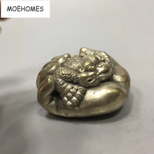 MOEHOMES-estatua de cobre fengshui antiguo, Plata del Tíbet, retención de dinero en mano, decoración del hogar, Artesanía de metal 2024 - compra barato