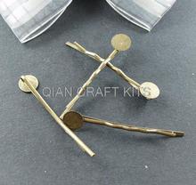 250pcs 42mm Antiqued Bronze Color Hair Pins hair clips with 6mm glue on Pad lead nickle free 2024 - buy cheap