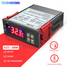 STC-3000 AC 110 V-220 V DC 12V 24V светодиодный цифровой регулятор температуры Термостат контроль w/нагревательный датчик охлаждения измеритель влажности 2024 - купить недорого