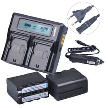 Batería de cámara NP-F970 NP F970 F960, 2x7,2 V, 7200mAh, Cargador rápido Dual LCD para SONY NP-F960 HVR-HD1000 HVR-HD1000E 2024 - compra barato