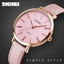 Fashion Simple Casual Quartz Watch Women Luxury Brand SKMEI Waterproof Leather Strap Woman Clock Wrist Watch Reloj Mujer 2024 - buy cheap