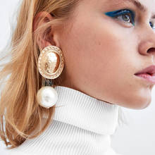 Hot Sale Earring Fashion Jewelry Aloy Metal Drop Earrings For Women Simulated Pearl Earrings za Jewelry 2024 - buy cheap