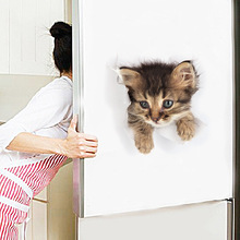 1 шт. Мультяшные животные 3d наклейки на унитаз сиденье для унитаза милые кошки ПВХ стикер на стену ванная комната холодильник двери Декор наклейки 2024 - купить недорого