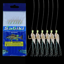 10Pcs/lot  Blue Fish Skin Bait Sabiki Rigs 6 Arm Hooks Sea Fishing Flasher Rigs With Swivel Snap Bait Rigs For Herring 2024 - buy cheap