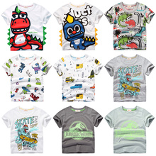 INPEPNOW Children T-shirt for Boy 2020 Animal Print Dinosaur Boys T Shirt for Girls Tops Cartoon Kids tshirt Clothes 5-14 Yrs 2024 - buy cheap