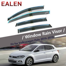 EALEN для VW Polo хэтчбек 2011 2012 2013 2014 2015 2016 2017 2018 дефлекторы аксессуары 4 шт/1 комплект Дымовое окно дождевой козырек 2024 - купить недорого