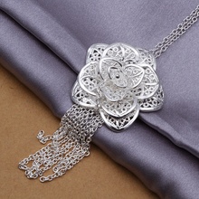 Silver color ornate Fashion popular charming refined luxury rose necklace hot selling classic models silver jewelry P318 2024 - buy cheap