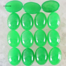 For Jewelry Making Pendant Bracelet Earrings 15x20MM Oval Natural Stone Beads Green Jades CAB Cabochon 5Pcs K1508 2024 - buy cheap