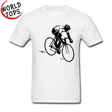 Camiseta com imagem de tinta de motociclista, camiseta de algodão branca para jovens, top solto e respirável 2024 - compre barato