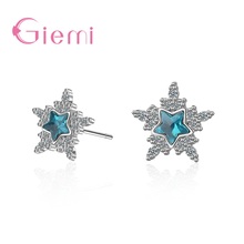 ¡Superventas! pendientes tipo botón de plata fina Real 925 cristal CZ cristal estrella diseño para mujeres señoras Brincos perforados 2024 - compra barato