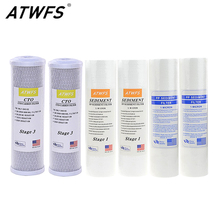 ATWFS Water Filter Cartridge 2pcs 5Micron PPF Cotton+ 2pcs 1Micron PPF Cotton+ 2 pcs Activated Carbon Reverse Osmosis System 2024 - buy cheap