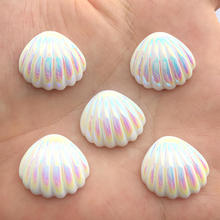 20mm Glitter Shell Stones AB Color Flat Back Resin Cabochons Cameo 50pcs/lot --E950 2024 - buy cheap