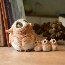 Cute Owl Creative Decoration Resin Animal Sculpture Garden Park Home Living Room Simulation Ornaments Micro Landscape Gift 2024 - buy cheap