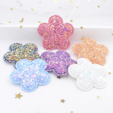 12Pcs Bling Paillette Fabric Padded Appliques Flower Patches for DIY Baby Hair Bands Bow Clips Accessories Clothing Sewing S05 2024 - buy cheap