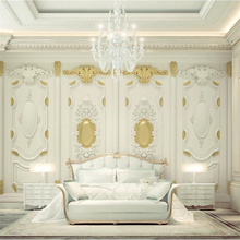 beibehang Custom wallpaper luxury 3d three-dimensional gold embossed carved simple European TV background wall papers home decor 2024 - buy cheap