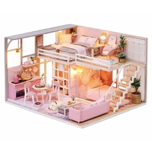 Muñeca nueva casa muebles Miniatura casas de muñecas de manualidades casa de muñecas en Miniatura juguetes de madera hechos a mano para niños adultos regalo de cumpleaños 2024 - compra barato