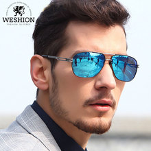 Weshion óculos de sol masculino, óculos solares polarizados para piloto, marca vintage, óculos escuros retrô, clássico para dirigir, 2018, uv400 2024 - compre barato