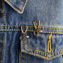 Mini cute stethoscope brooch Badges Hard enamel lapel pin Hat Bag Jeans Pins Denim jackets Bags Backpack Doctor Nurse gifts 2024 - buy cheap