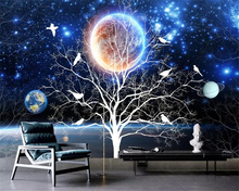 beibehang Custom large-scale mural fantasy star tree flower TV background wall Photo wallpaper mural vinilos pared 3d wallpaper 2024 - buy cheap