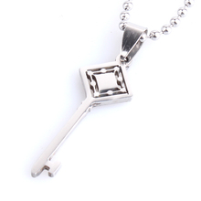 square key 316L Stainless Steel pendant necklaces bead chain for men women wholesale 2024 - buy cheap