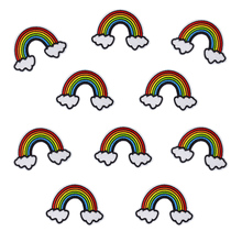 10PCS embroidery rainbow cloud patches for clothing iron on patches applique iron-on patch for clothing stickers for clothes 2024 - buy cheap