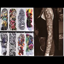 Временные татуировки рукава дизайн полная рука водонепроницаемые татуировки для крутых мужчин женщин мужчин Переводные татуировки наклейки на тело искусство 2024 - купить недорого
