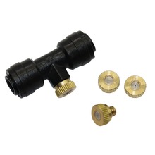 Brass Sprayer with 1/4 Inch Tube OD Slip-Lock Tee Connector Garden Fogging Irrigation Misting Nozzle 100 Sets 2024 - buy cheap