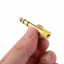 Jack de áudio banhado a ouro 4 peças trs 1/4 "(6.3mm) para 1/8 polegadas (3.5mm) macho para fêmea conector do adaptador estéreo 2024 - compre barato