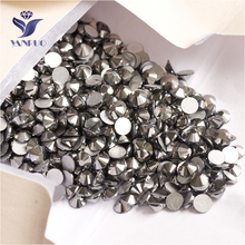 YANRUO 2058NoHF Jet Hematite Glass Strass Non Hot Fix Crystal Flat Back DIY Rhinestones For Nail Art 2024 - buy cheap