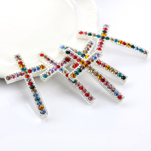 22x40mm New Fashion 20pcs Colorful Rhinestone Crosses Connector Diy Necklace Pendant&Bracelet Connectors For Jewelry Making 2024 - buy cheap