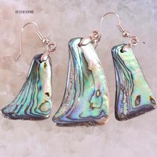 Free Shipping Jewelry Set For Women Fit Necklace Natural New Zealand Abalone Shell Pendant Earrings 1Set U061 2024 - buy cheap