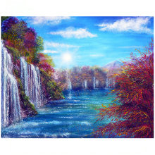 Full square / round 5D DIY diamond painting "waterfall" diamond embroidery handmade diamond painting cross stitch decorative 2024 - buy cheap