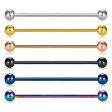 JFORYOU 16 Gauge Industrial Barbell Cartilage Earring Body Piercing Jewelry 1 3/8 Inch(35mm) 2024 - buy cheap