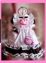 Original Design Cute Girls Japanese Maid Dress Tie Uniform Style Pockets Lolita Cosplay Costume 2024 - buy cheap